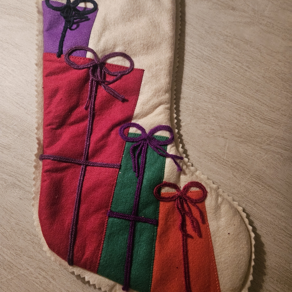 Colorful Christmas Stocking with Gift Design
